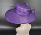 Purple Sinamay Wide Brim Hat: Kentucky Derby, Church, Wedding