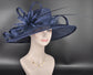 Navy Blue More color option Wide Brim Sinamay Hat Church Kentucky Derby Hat Carriage Tea Party Wedding Mother of Bride Hat Easter Hat