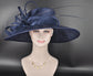 Navy Blue More color option Wide Brim Sinamay Hat Church Kentucky Derby Hat Carriage Tea Party Wedding Mother of Bride Hat Easter Hat