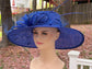 Royal Blue Sinamay Wide Brim Hat: DerbyAscot Occasion