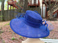 Royal Blue Sinamay Wide Brim Hat: DerbyAscot Occasion