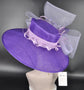 Purple Sinamay Kentucky Derby Hat: Wide Brim Wedding Tea Party