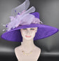 Purple Sinamay Kentucky Derby Hat: Wide Brim Wedding Tea Party