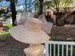 Wide Brim Sinamay Derby Hat: Champagne Lavender Jumbo Bow
