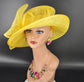 Lemon Yellow  Wide Brim Kentucky Derby Hat,Ascot Hat for Wedding & Tea Party, Garden Party Hat, Mother of the Bride, Church