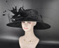 Black Wide Brim Kentucky Derby Hat,Ascot Hat for Wedding & Tea Party, Garden Party Hat, Mother of the Bride, Church