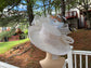 White Blue Feather  Flower Wide Brim Kentucky Derby Hat,Ascot Hat for Wedding & Tea Party, Garden Party Hat, Mother of the Bride, Church