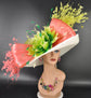 Ivory Sinamay Kentucky Derby Hat: Wide Brim Wedding Tea Party Hat