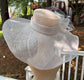 White Wide Brim Sinamay Derby Hat: Oaks, Easter, Wedding
