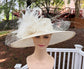Off White Wide Brim Kentucky Derby Hat, Ascot Hat for Wedding & Tea Party, Garden Party Hat, Mother of the Bride, Church