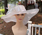 White Wide Brim Sinamay Derby Hat: Oaks, Easter, Wedding