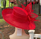 Red Sinamay Kentucky Derby Hat: Wide Brim Race Day Ascot Hat