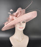 Church Kentucky Derby Hat Carriage Tea Party Wedding Wide Brim Royal Ascot Horse Race Oaks day Hat Blush Pink Dusty Pink