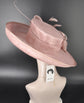 Church Kentucky Derby Hat Carriage Tea Party Wedding Wide Brim Royal Ascot Horse Race Oaks day Hat Blush Pink Dusty Pink