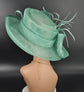 Turquoise Sinamay Kentucky Derby Hat: Wide Brim Floppy Church Wedding