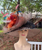 Taupe Leopard Orange Pink  Wide Brim Kentucky Derby Hat, Ascot Hat for Wedding & Tea Party, Garden Party Hat, Mother of the Bride, Church