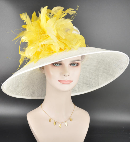 Wide Brim Sinamay Derby Hat: Kentucky Oaks, Tea Party, Wedding