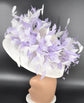 Lavender Goose Feather Sinamay Derby Hat: Audrey Hepburn Style