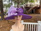 Wide Brim Kentucky Derby Hat, Ascot Hat for Wedding & Tea Party, Garden Party Hat, Mother of the Bride, Church Purple Lilac