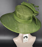 Elegant Olive Green Sinamay Derby Hat, Wide Brim Fascinator for Kentucky Derby, Wedding Guest Hat, Tea Party Hat, Ascot Hat for Women