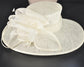 Ivory Three Layer Wide Brim Sinamay Hat Kentucky Derby Hat Wedding Church Tea Party Garden Carriage Party Ascort Royal Party Hat