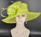 Elegant Lime Green Sinamay Derby Hat, Wide Brim Fascinator for Kentucky Derby, Wedding Guest Hat, Tea Party Hat, Ascot Hat  For Women