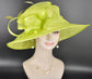 Elegant Lime Green Sinamay Derby Hat, Wide Brim Fascinator for Kentucky Derby, Wedding Guest Hat, Tea Party Hat, Ascot Hat  For Women