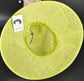 Elegant Lime Green Sinamay Derby Hat, Wide Brim Fascinator for Kentucky Derby, Wedding Guest Hat, Tea Party Hat, Ascot Hat  For Women