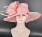 Elegant Peach Pink Sinamay Derby Hat, Wide Brim Fascinator for Kentucky Derby, Wedding Guest Hat, Tea Party Hat, Ascot Hat  For Women