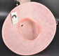 Elegant Peach Pink Sinamay Derby Hat, Wide Brim Fascinator for Kentucky Derby, Wedding Guest Hat, Tea Party Hat, Ascot Hat  For Women