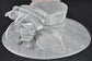 Elegant Silver/ Gray  Sinamay Derby Hat, Wide Brim Fascinator for Kentucky Derby, Wedding Guest Hat, Tea Party Hat, Ascot Hat  For Women