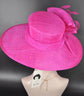 Elegant Fuchsia Pink Sinamay Derby Hat, Wide Brim Fascinator for Kentucky Derby, Wedding Guest Hat, Tea Party Hat, Ascot Hat  For Women