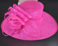 Elegant Fuchsia Pink Sinamay Derby Hat, Wide Brim Fascinator for Kentucky Derby, Wedding Guest Hat, Tea Party Hat, Ascot Hat  For Women