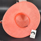 Coral Pink Three Layer Wide Brim Sinamay Hat Kentucky Derby Hat Wedding Church Tea Party Garden Carriage Party Ascort Royal Party Hat