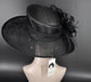 Black Kentucky Derby Hat, Wide Brim Sinamay Hat  for Women, Royal Ascot Hat, Tea Party Hat, Wedding Guest Hat, Spring Racing Hat