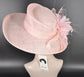 Pink Kentucky Derby Hat, Wide Brim Sinamay Hat  for Women, Royal Ascot Hat, Tea Party Hat, Wedding Guest Hat, Spring Racing Hat