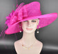 Fuchsia Pink Kentucky Derby Hat, Wide Brim Sinamay Hat  for Women, Royal Ascot Hat, Tea Party Hat, Wedding Guest Hat, Spring Racing Hat