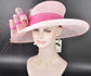 Baby Pink w Hot Pink Kentucky Derby Hat, Wide Brim Sinamay Hat  Royal Ascot Hat, Tea Party Hat, Wedding Guest Hat, Spring Racing Hat