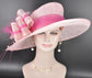 Baby Pink w Hot Pink Kentucky Derby Hat, Wide Brim Sinamay Hat  Royal Ascot Hat, Tea Party Hat, Wedding Guest Hat, Spring Racing Hat