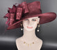 Burgundy/Maroon/Wine Kentucky Derby Hat, Wide Brim Sinamay Hat  Royal Ascot Hat, Tea Party Hat, Wedding Guest Hat, Carriage Party Hat