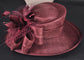 Burgundy Wine Maroon Wide Brim Kentucky Derby Hat, Ascot Hat for Wedding & Tea Party, Garden Party Hat, Mother of the Bride, Church