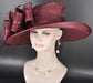 Burgundy/Maroon/Wine Kentucky Derby Hat, Wide Brim Sinamay Hat  Royal Ascot Hat, Tea Party Hat, Wedding Guest Hat, Carriage Party Hat