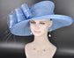 Light Blue  Kentucky Derby Hat, Wide Brim Sinamay Hat  Royal Ascot Hat, Tea Party Hat, Wedding Guest Hat, Spring Racing Hat