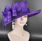 Purple Kentucky Derby Hat, Wide Brim Sinamay Hat  Royal Ascot Hat, Tea Party Hat, Wedding Guest Hat, Spring Racing Hat