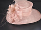 Blush/Dusty Pink  Derby Hat, Wide Brim Sinamay Hat  Royal Ascot Hat, Tea Party Hat, Wedding Guest Hat, Spring Racing Hat