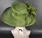 Olive Green  Derby Hat, Wide Brim Sinamay Hat  Royal Ascot Hat, Tea Party Hat, Wedding Guest Hat, Spring Racing Hat