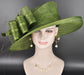 Olive Green  Derby Hat, Wide Brim Sinamay Hat  Royal Ascot Hat, Tea Party Hat, Wedding Guest Hat, Spring Racing Hat