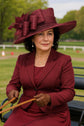 Burgundy/Maroon/Wine Kentucky Derby Hat, Wide Brim Sinamay Hat  Royal Ascot Hat, Tea Party Hat, Wedding Guest Hat, Carriage Party Hat