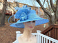 Elegant Light Blue Sinamay Derby Hat, Wide Brim Fascinator for Kentucky Derby, Wedding Guest Hat, Tea Party Hat, Ascot Hat for Women