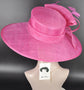Elegant Hot Pink Sinamay Derby Hat, Wide Brim Fascinator for Kentucky Derby, Wedding Guest Hat, Tea Party Hat, Ascot Hat for Women
